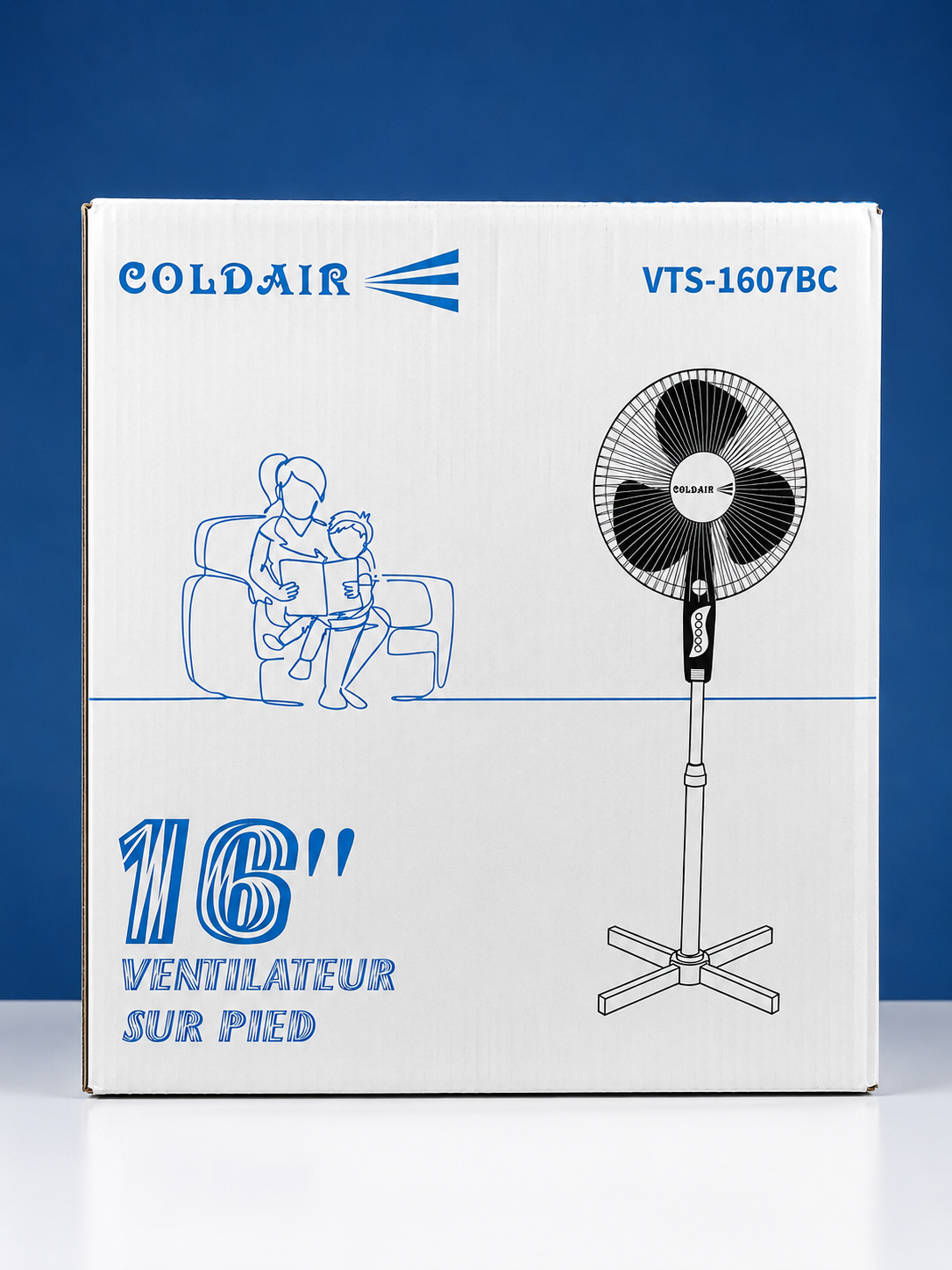 Ventilateur sur Pied COLDAIR 16” – 3 Vitesses – Modèle VTS-1607BC