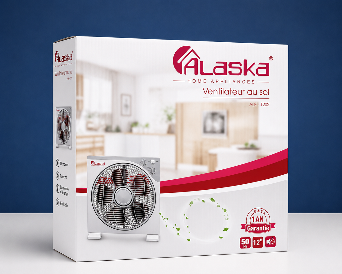 Ventilateur de Table Alaska 12 Pouces – Silencieux et Puissant