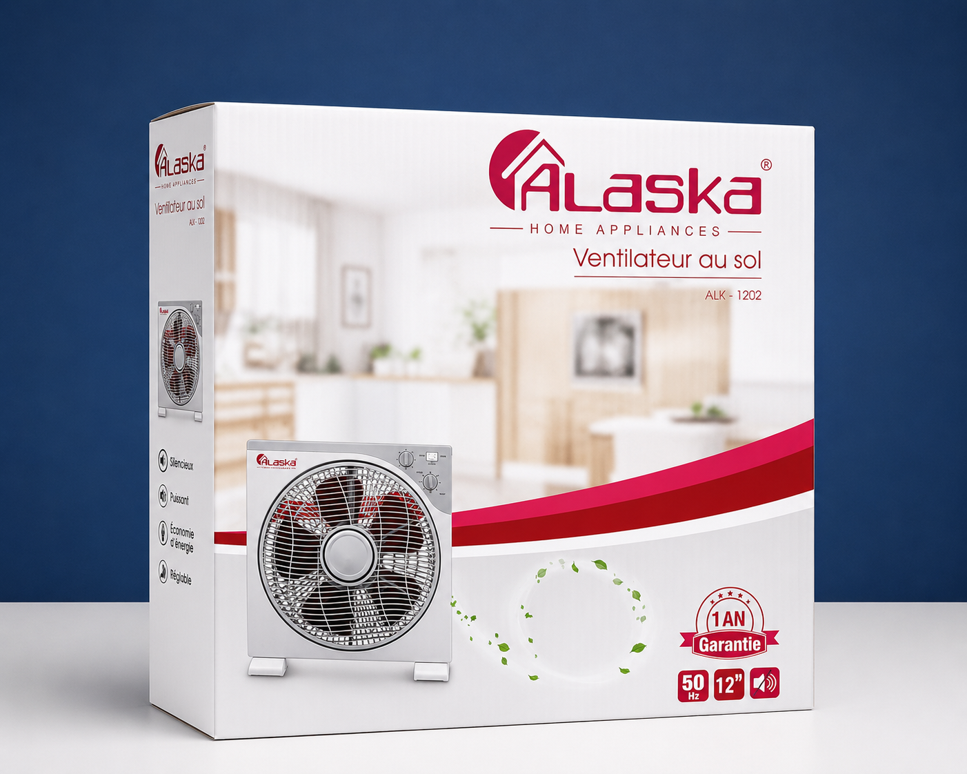Ventilateur de Table Alaska 12 Pouces – Silencieux et Puissant