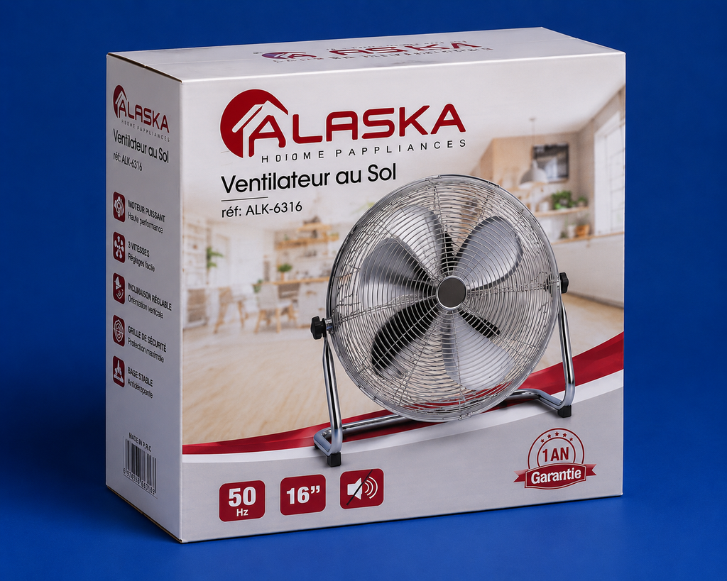 Ventilateur au Sol Alaska 16 Pouces – Haute Performance