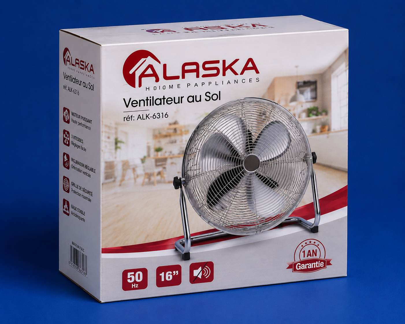 Ventilateur au Sol Alaska 16 Pouces – Haute Performance